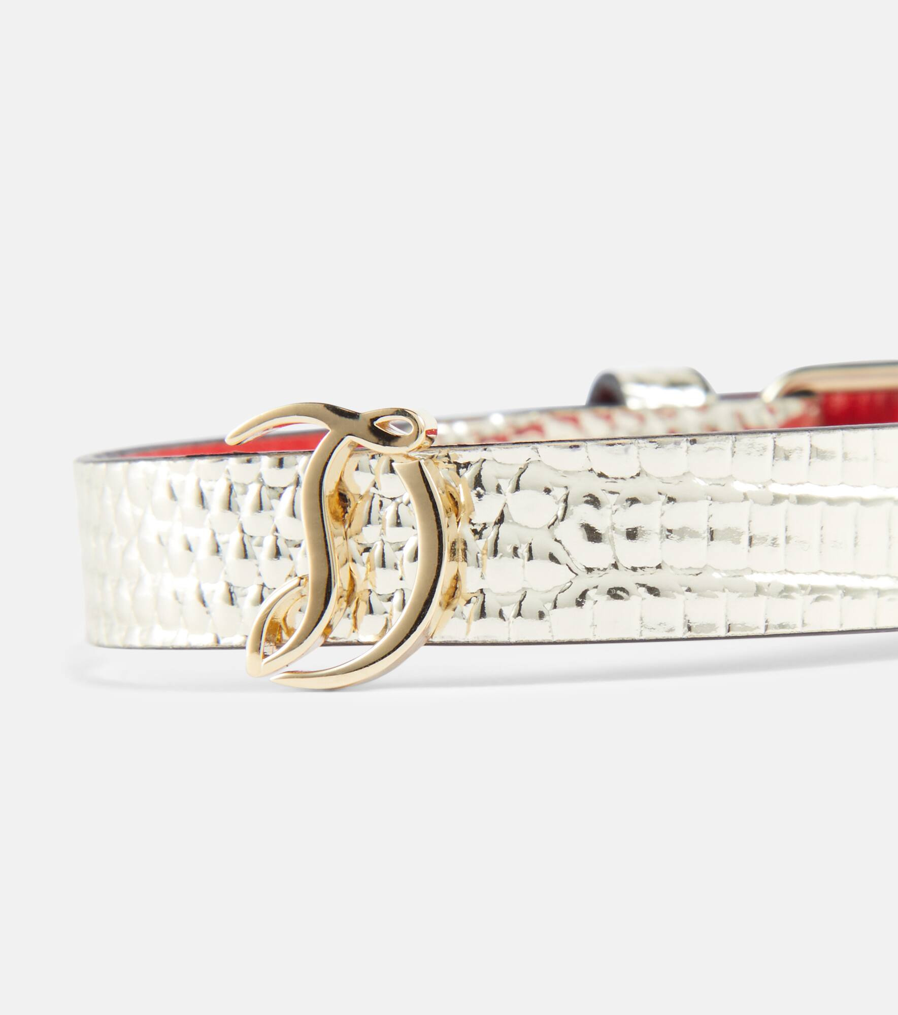 Loubilink lizard-effect leather bracelet - 4