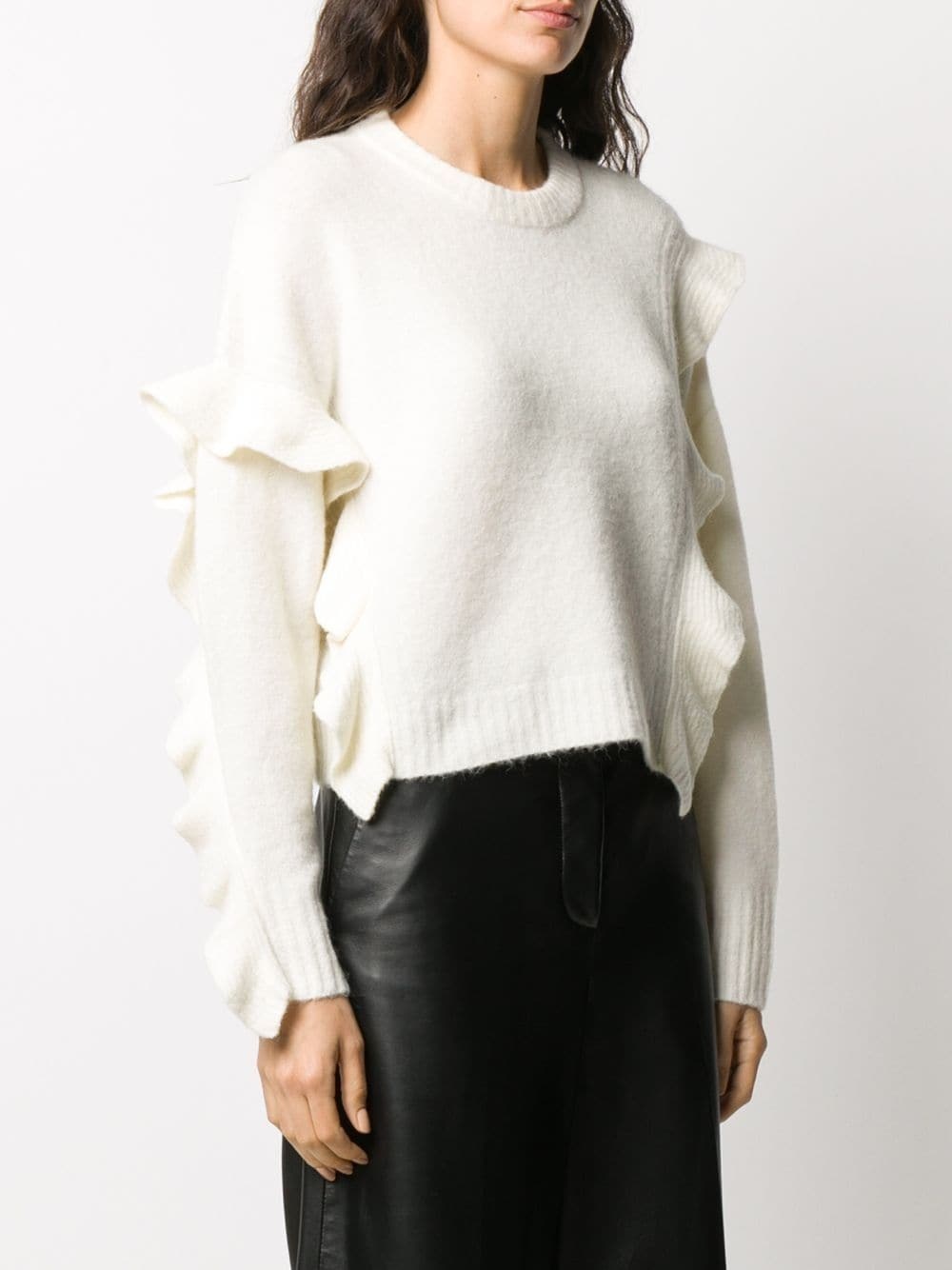 cropped ruffled jumper - 3