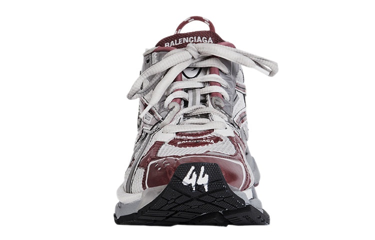 Balenciaga Runner Sneakers 'Burgundy Grey White Mesh and Nylon' 677403W3RB39069 - 3