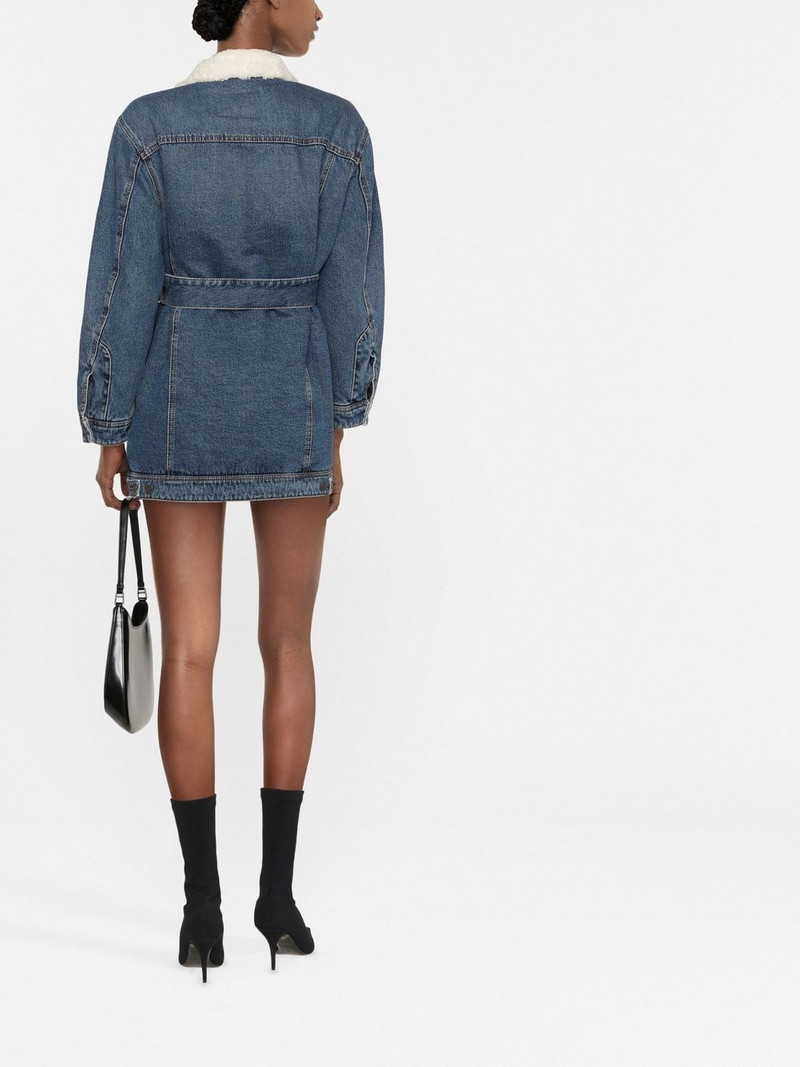 belted denim long-sleeve dress 4