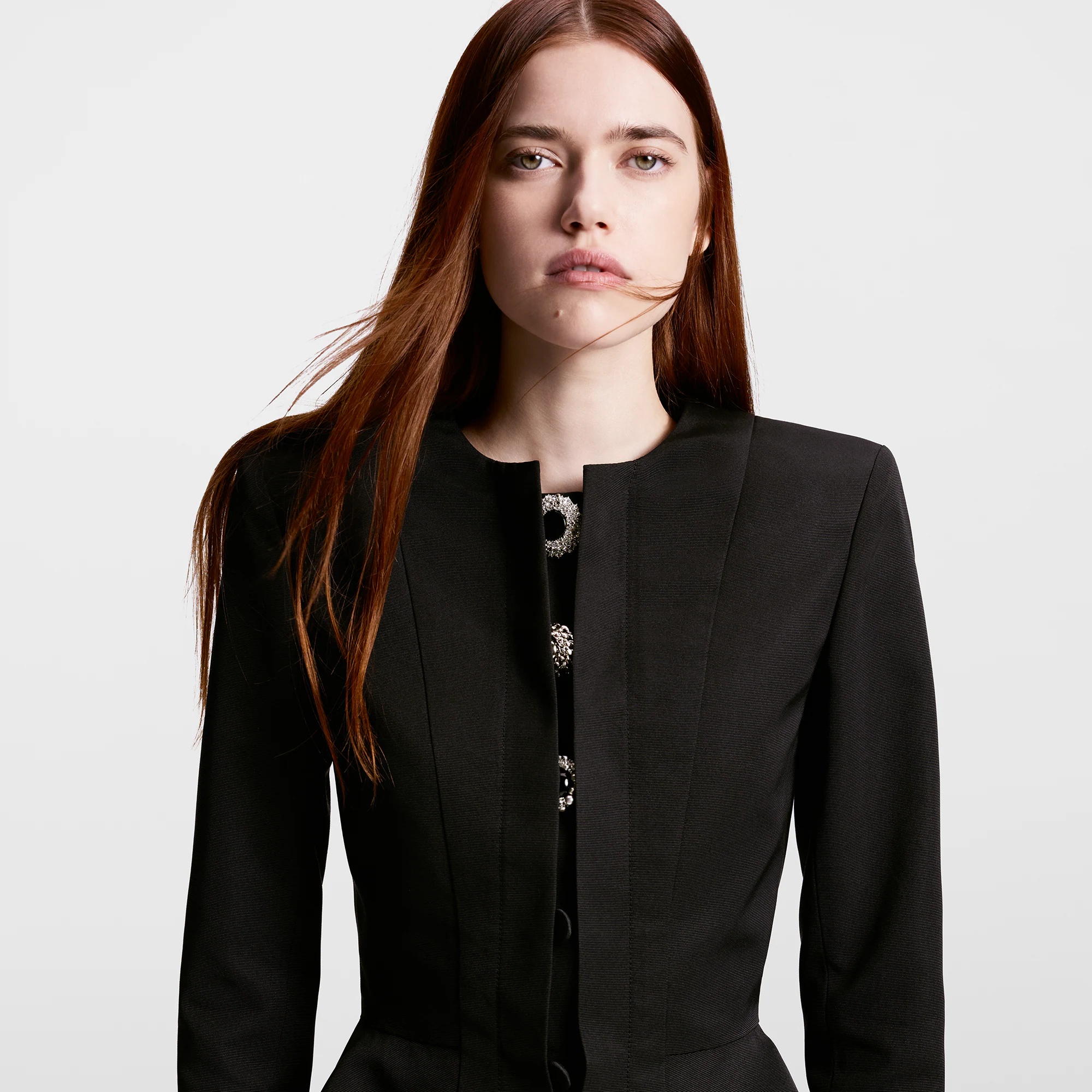 Jewel Button Peplum Jacket - 2