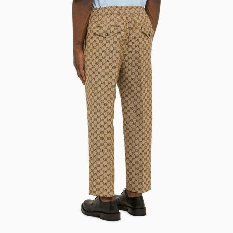 Gucci Men Camel Jogging Trousers With Logo 3