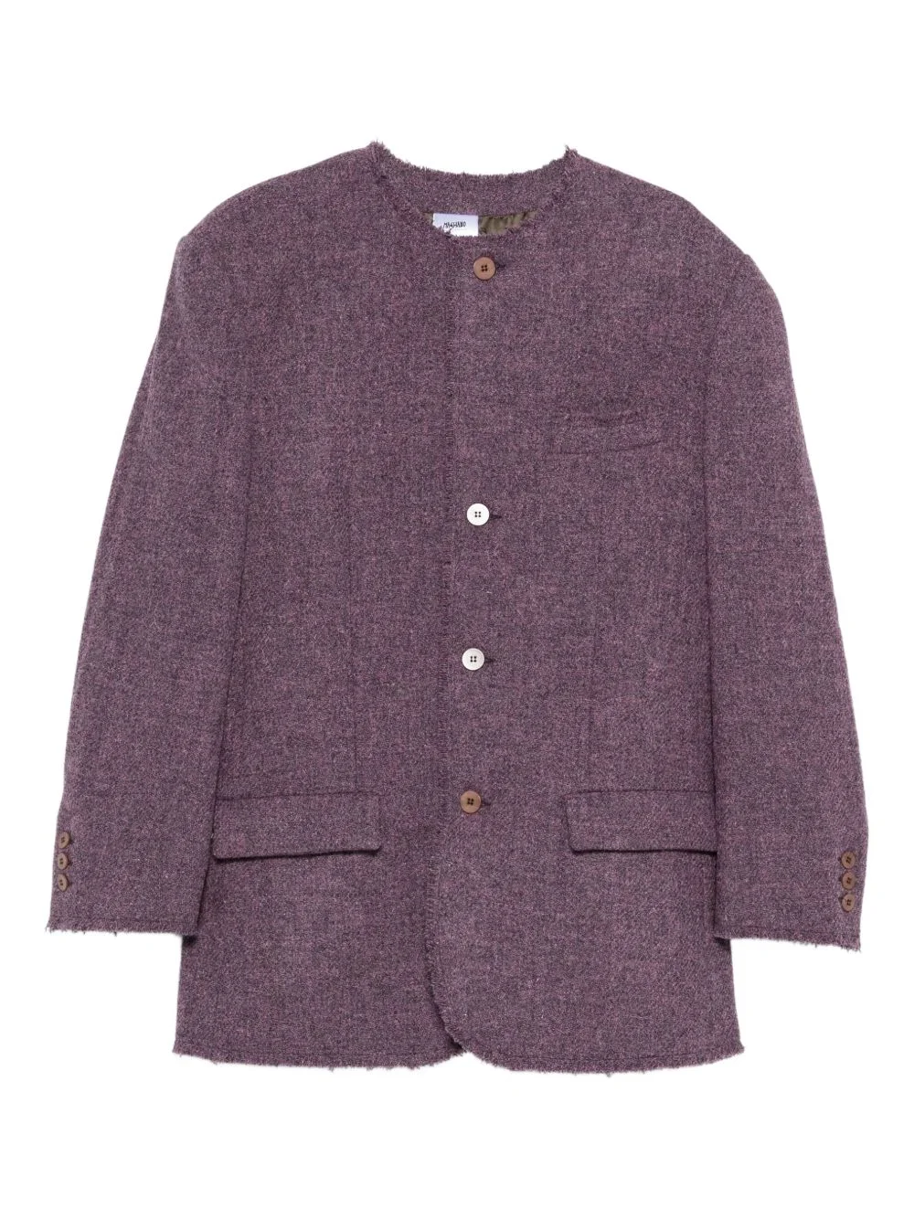 tweed button-fastening jacket - 1