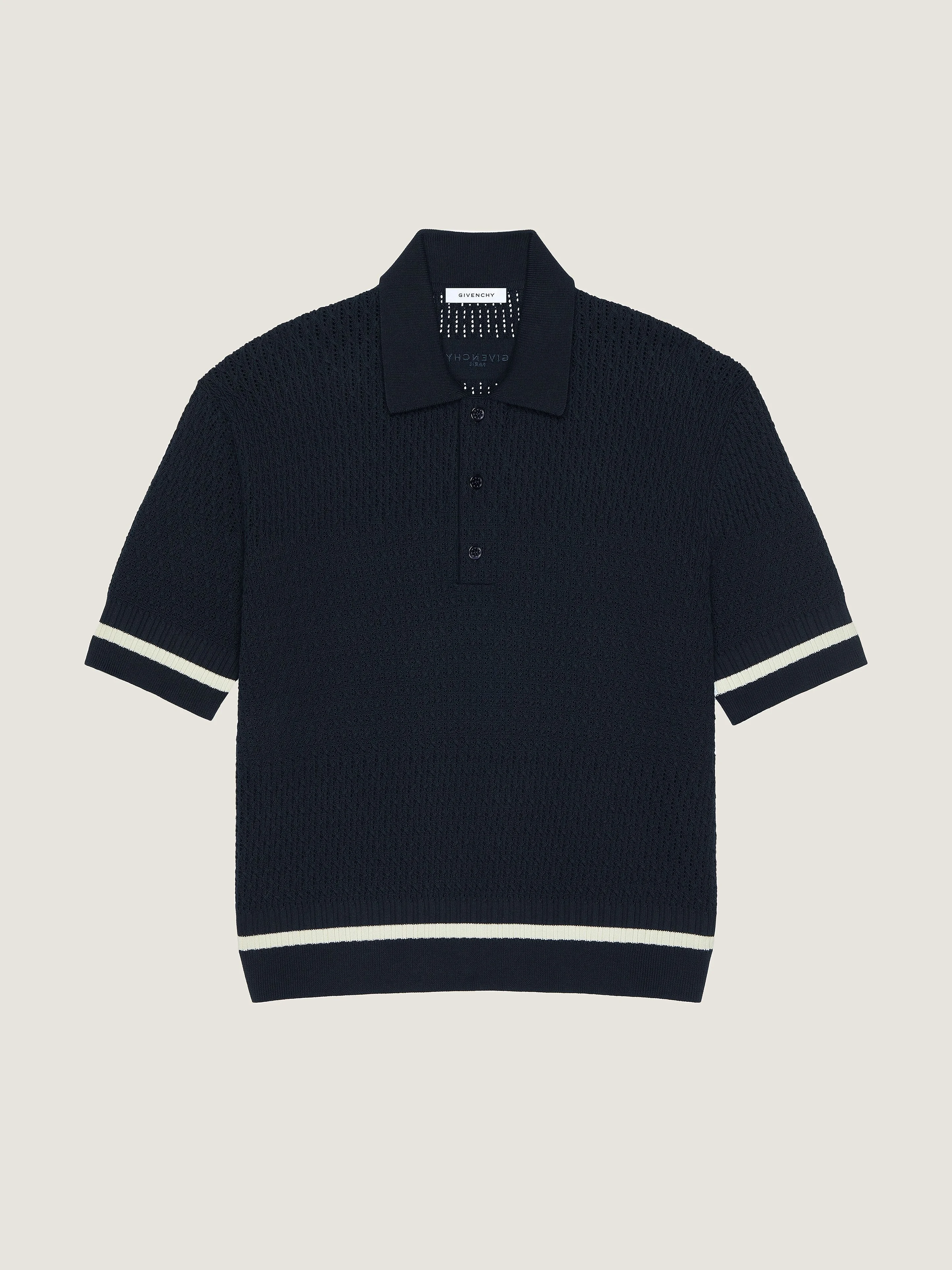 POLO IN KNIT WITH GIVENCHY PARIS EMBROIDERY - 1