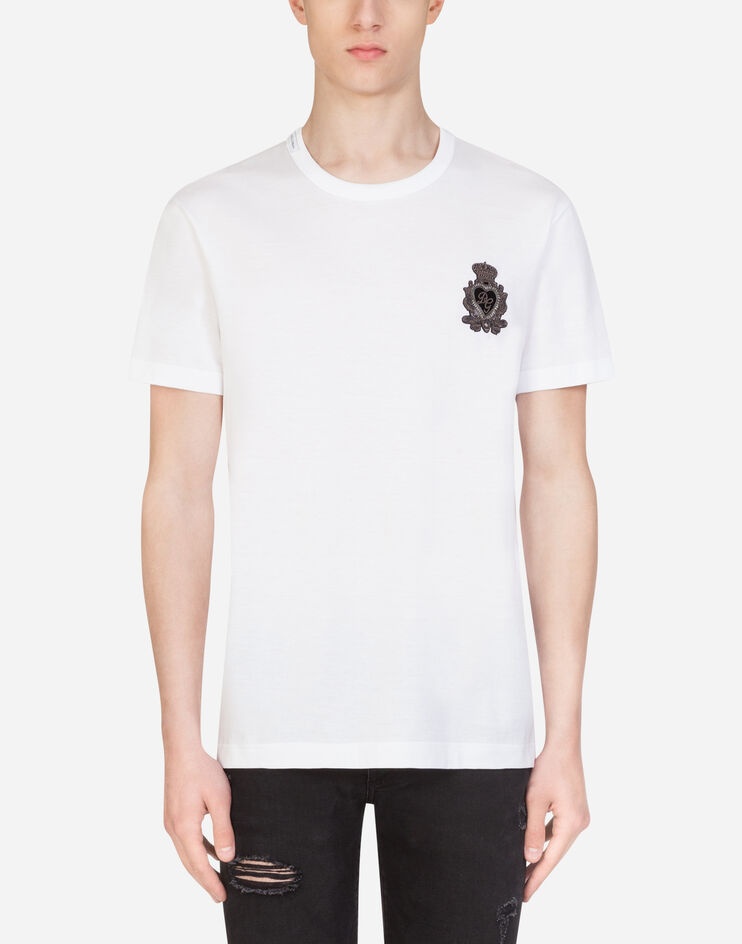 Cotton t-shirt with heraldic patch - 1