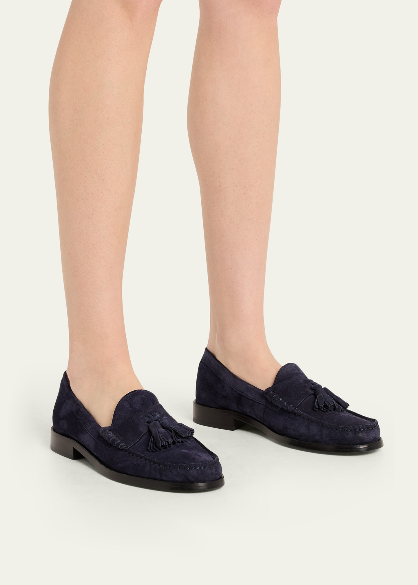 Lottie Suede Tassel Penny Loafers - 2