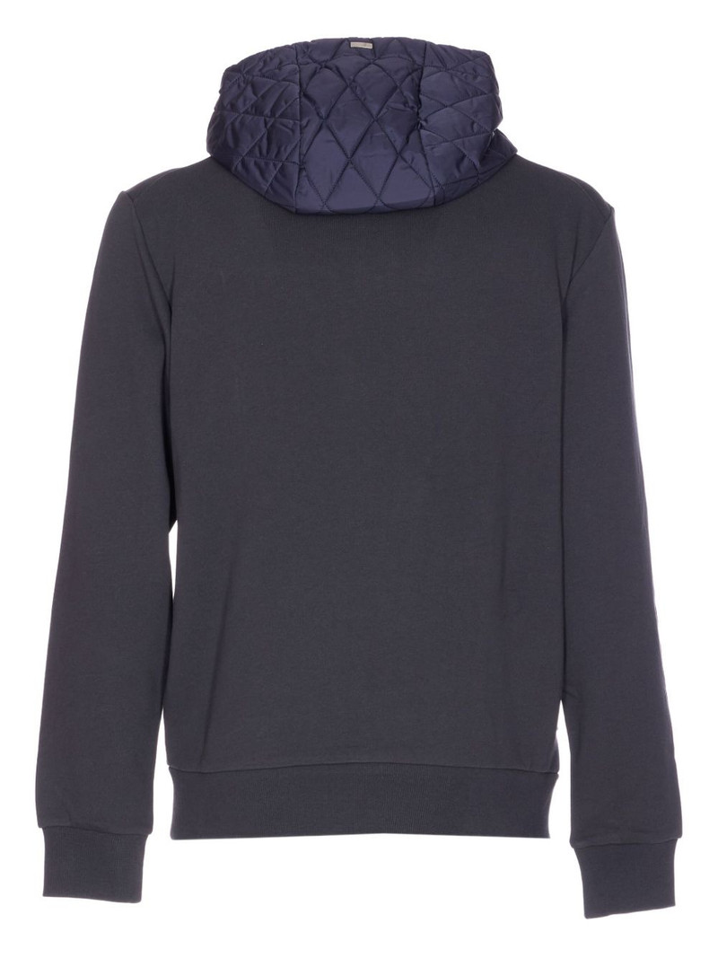 Herno quilted-panel hooded zip-up sweatshirt outlook