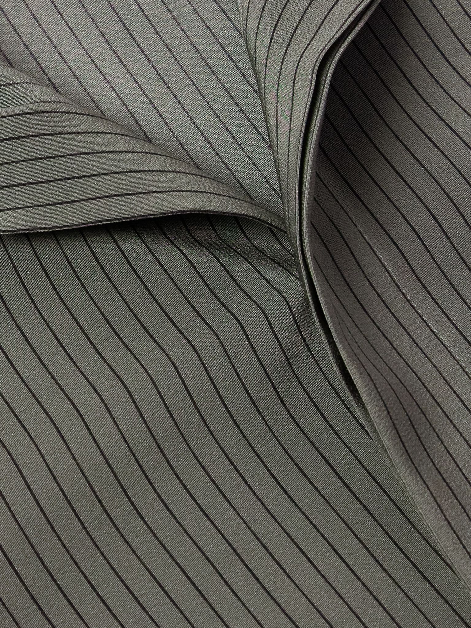Striped Silk Shirt Anthracite - 4