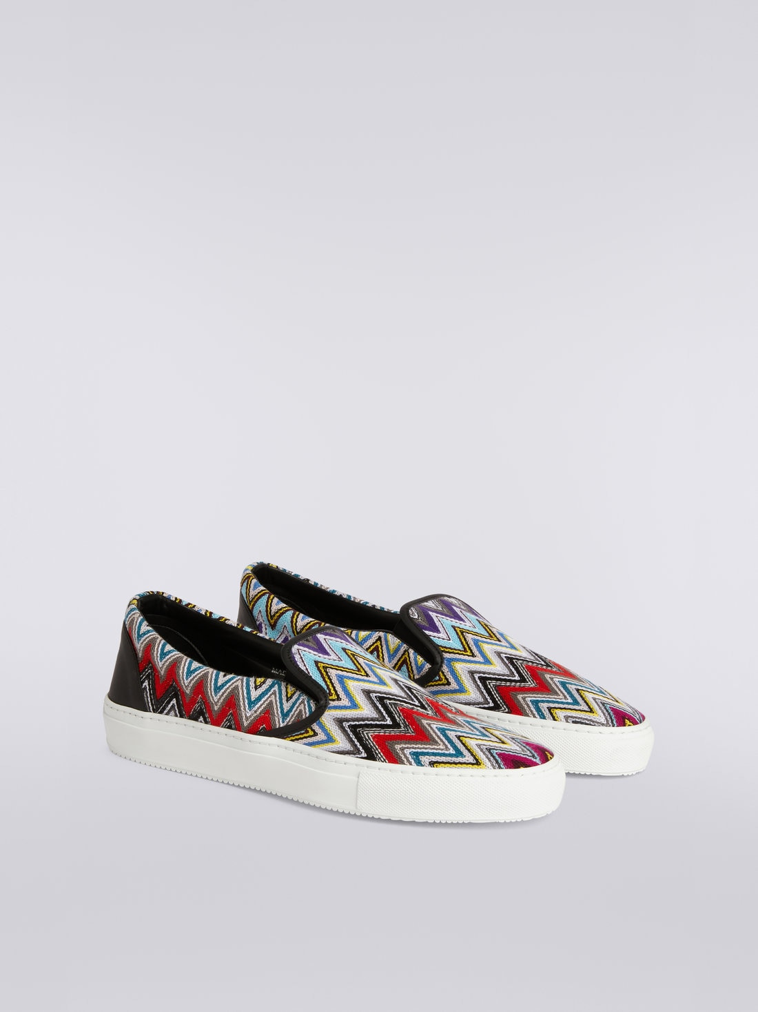 Slip-on trainers with multicoloured zigzag upper - 2