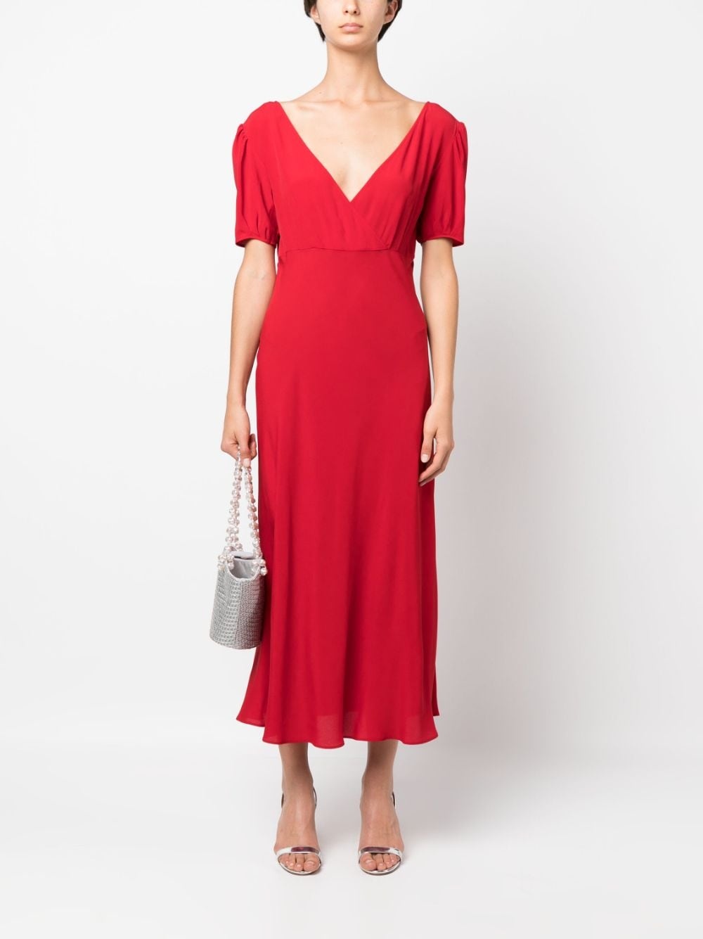 tie-fastening midi dress - 2