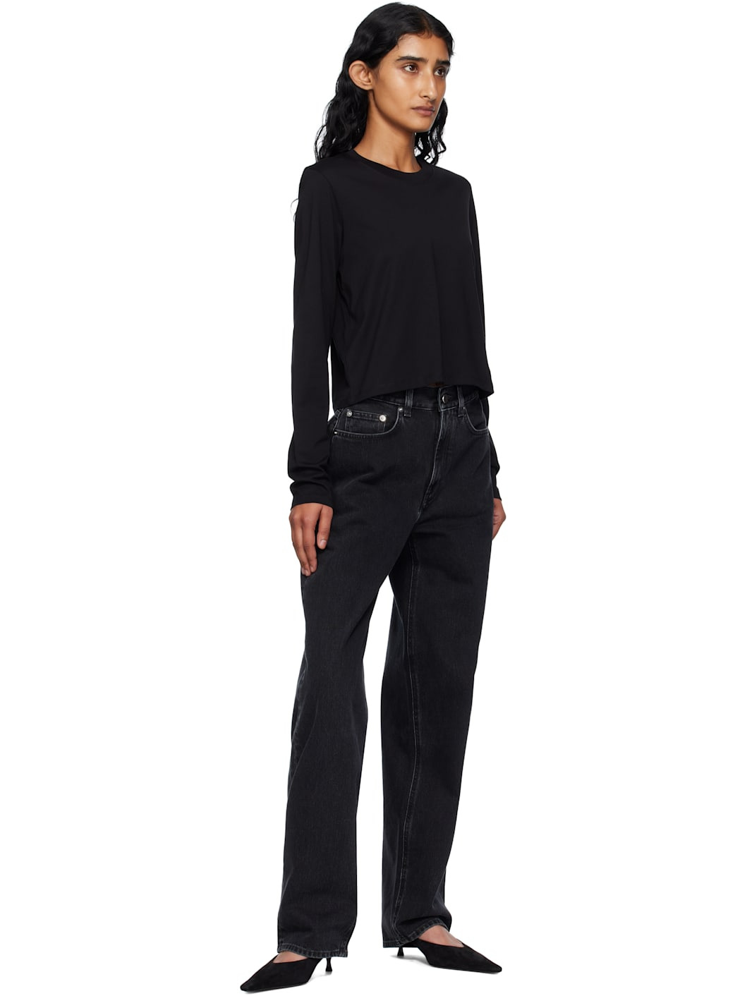 Black Masal LDS Longsleeve Cropped T-shirt - 4