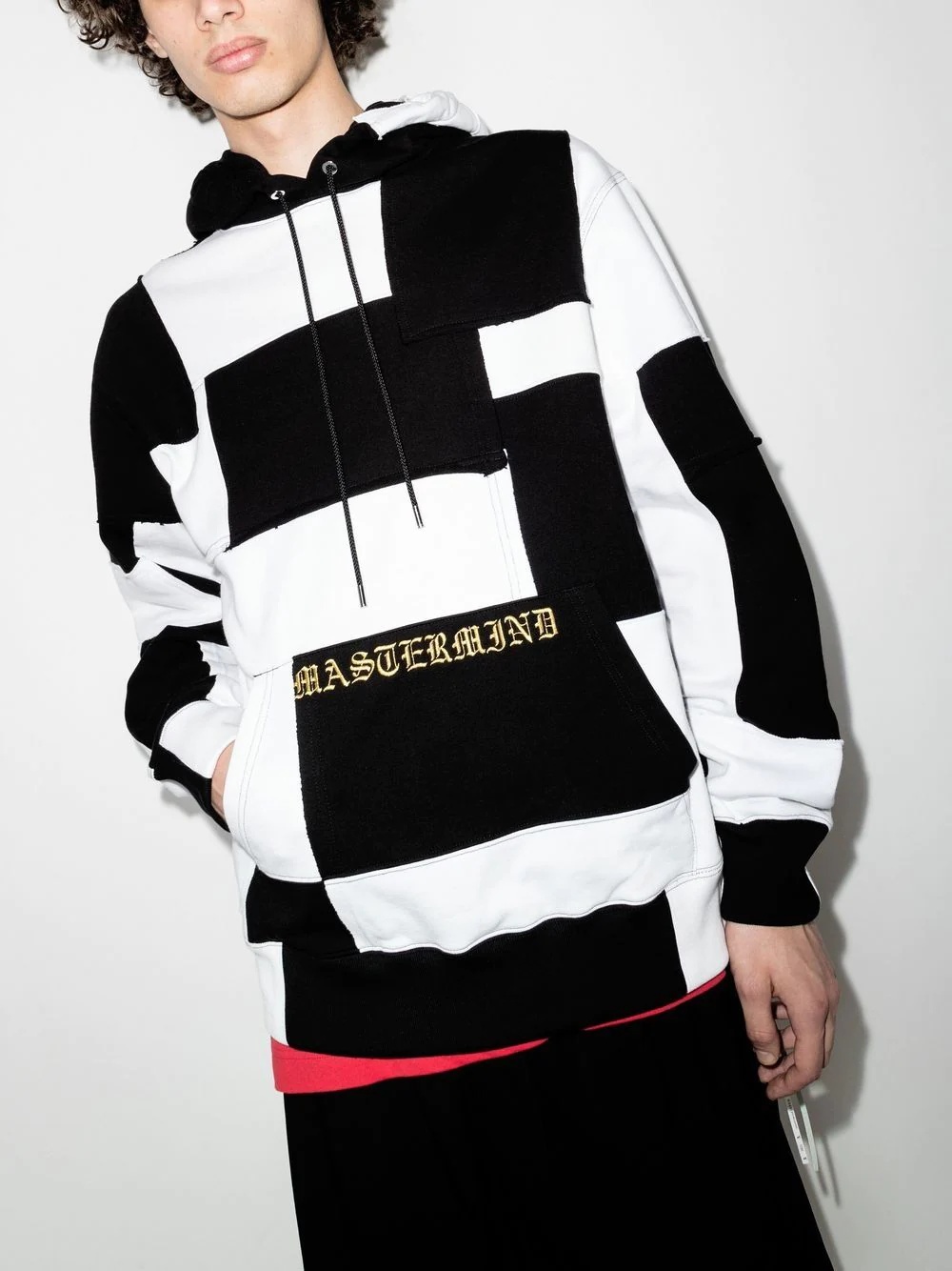 patchwork-effect hoodie - 2