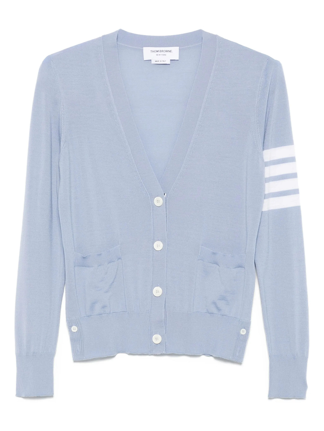 Merino Wool 4-Bar Relaxed Fit V-Neck Cardigan Women - 1