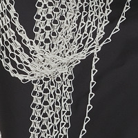 Asymmetric Corset Detail Gown In Black Chain Print - 7