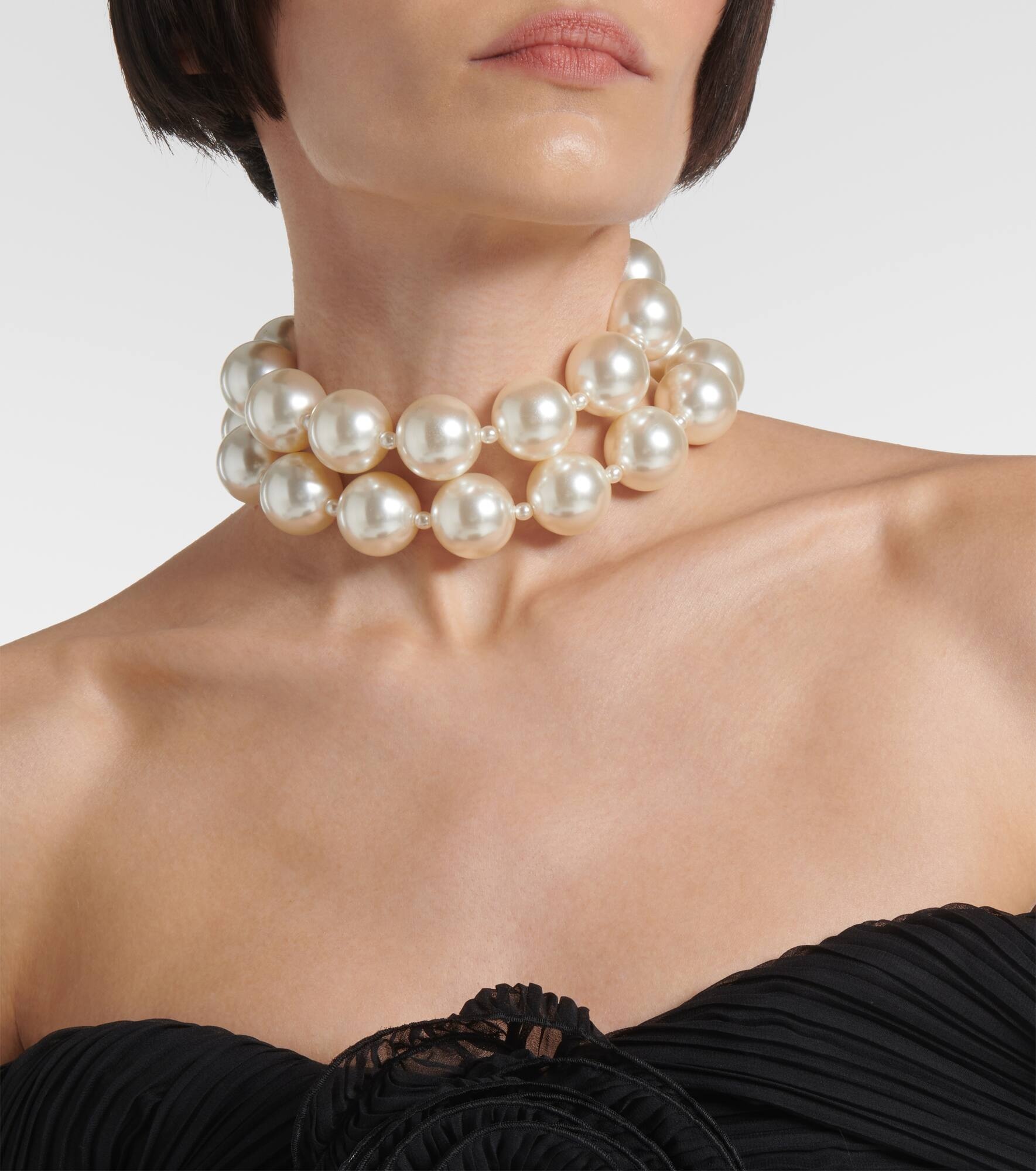 Faux pearl necklace - 3