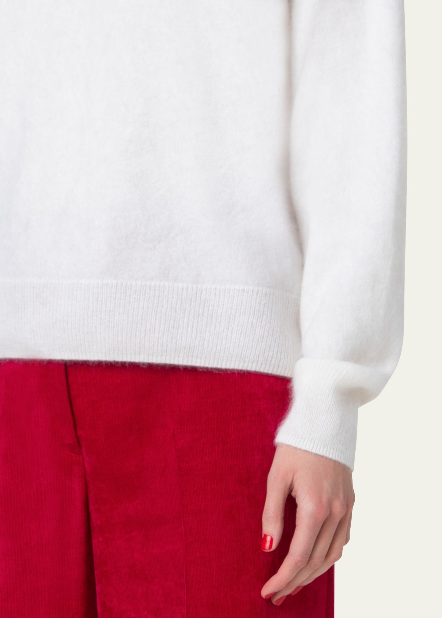Brushed Cashmere Knit Sweater - 5