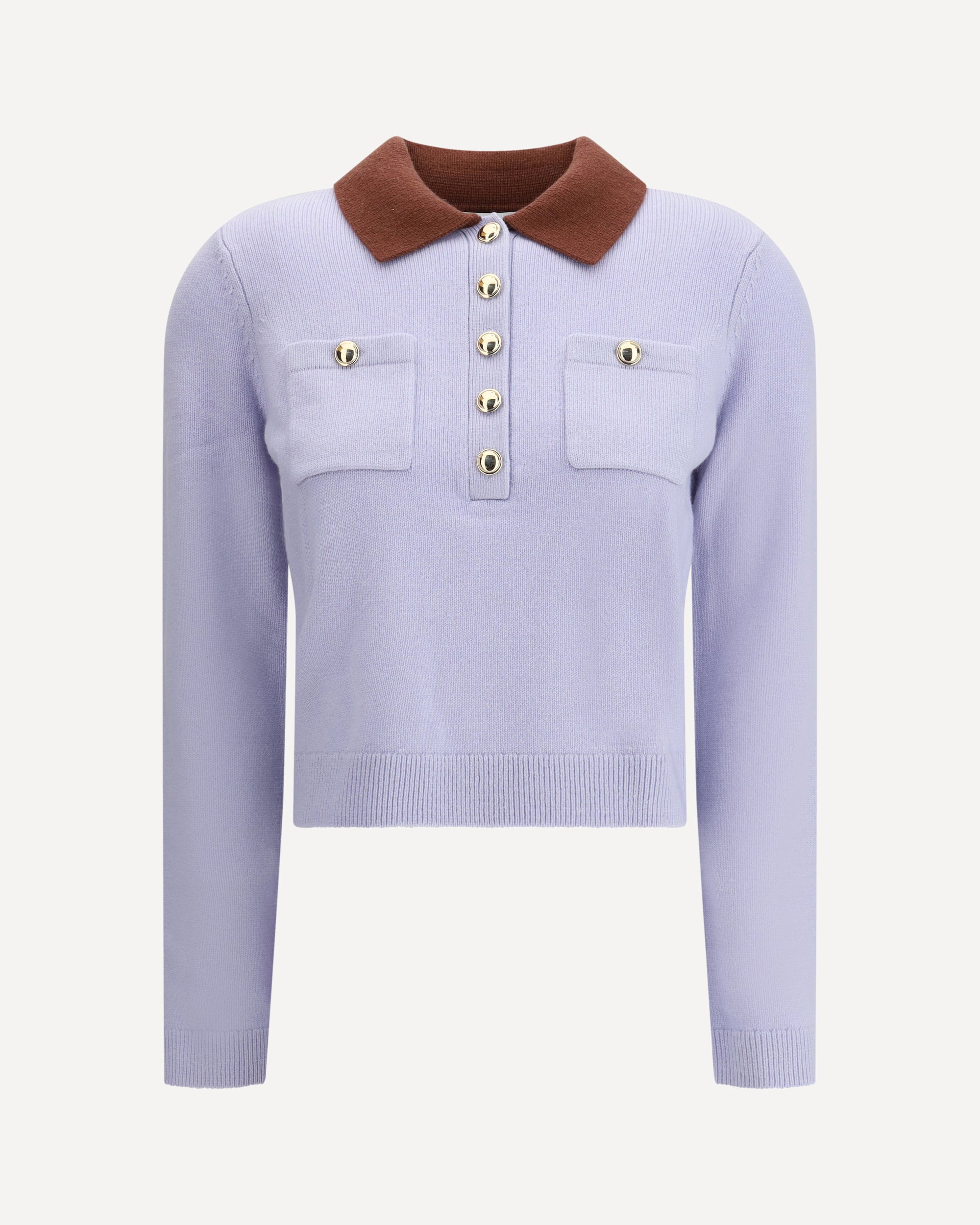 Contrast collar Sweater - 1