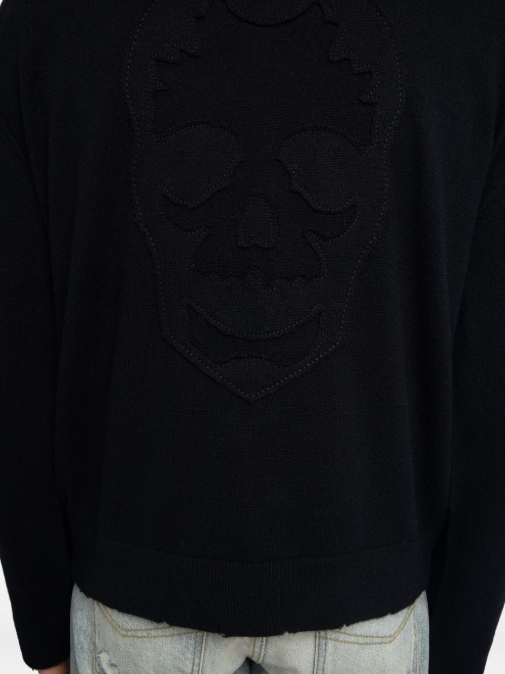 skull-embroidered sweater - 5