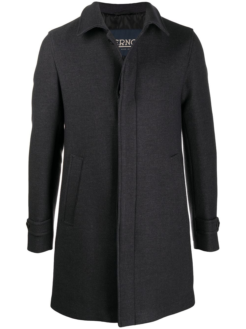 single-breasted wool coat - 1