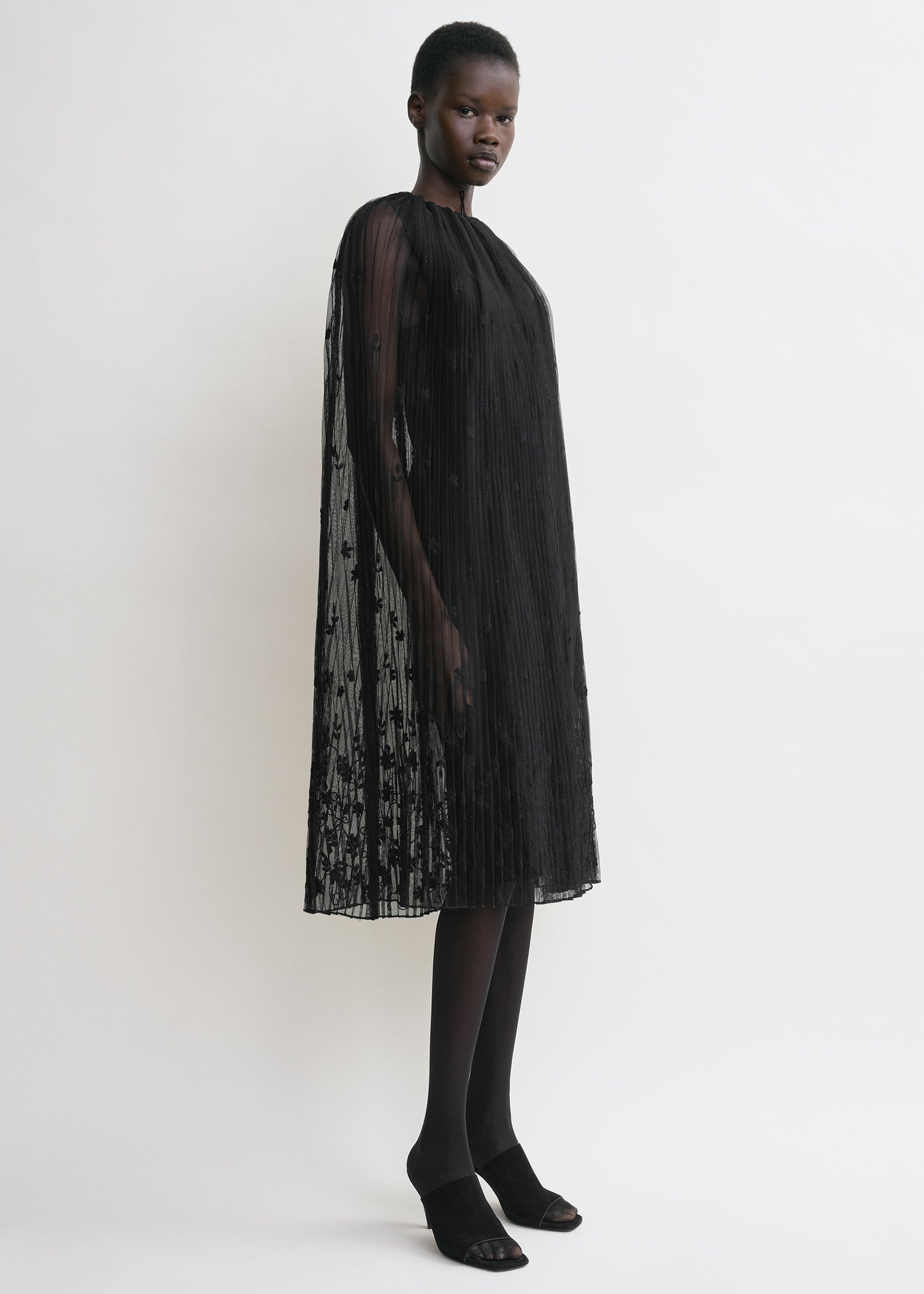 Floral tulle cape black/black - 3