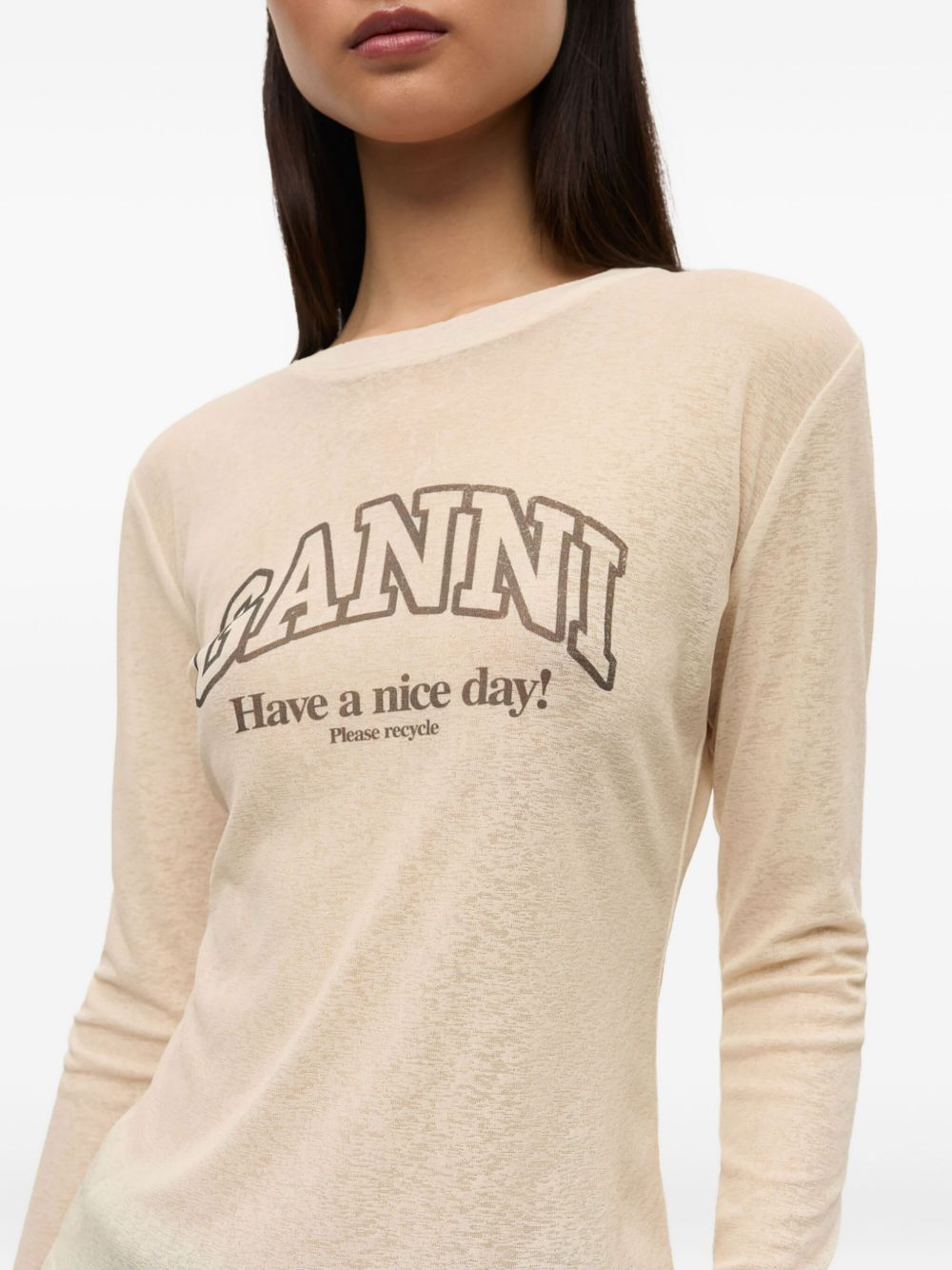 logo-print long-sleeve top - 5