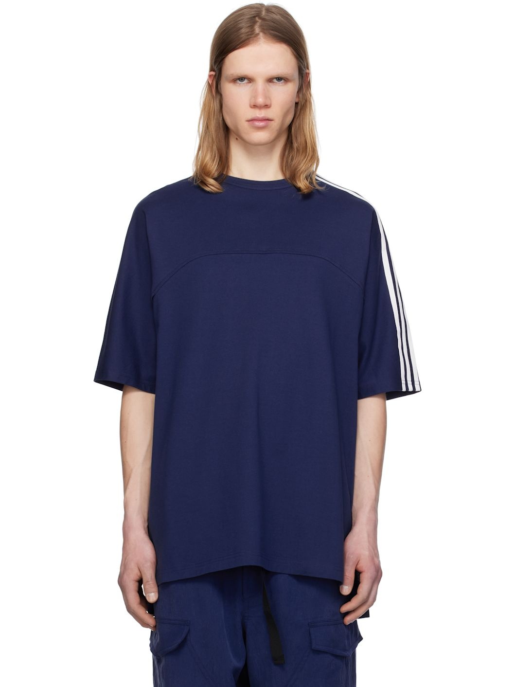Blue 3-Stripes Short Sleeve T-shirt - 1