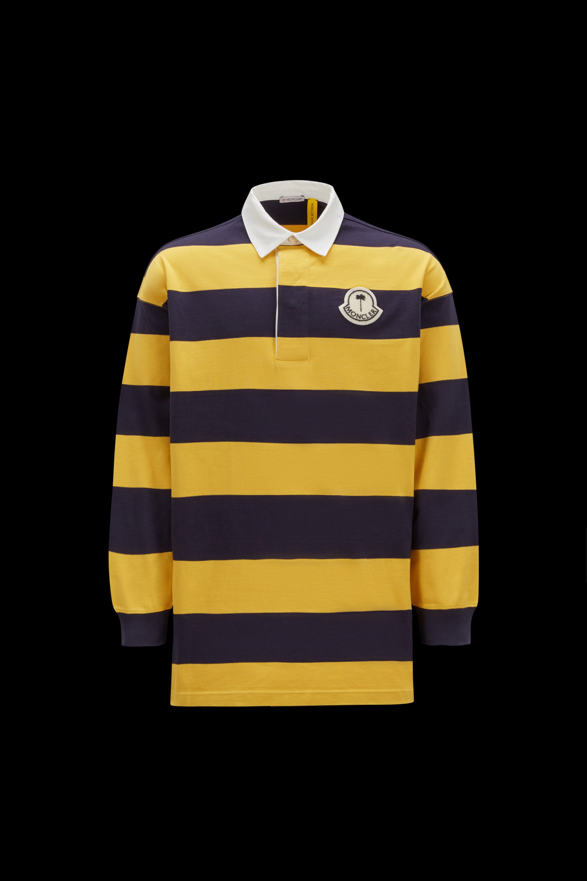 Striped Long Sleeve Polo Shirt - 1