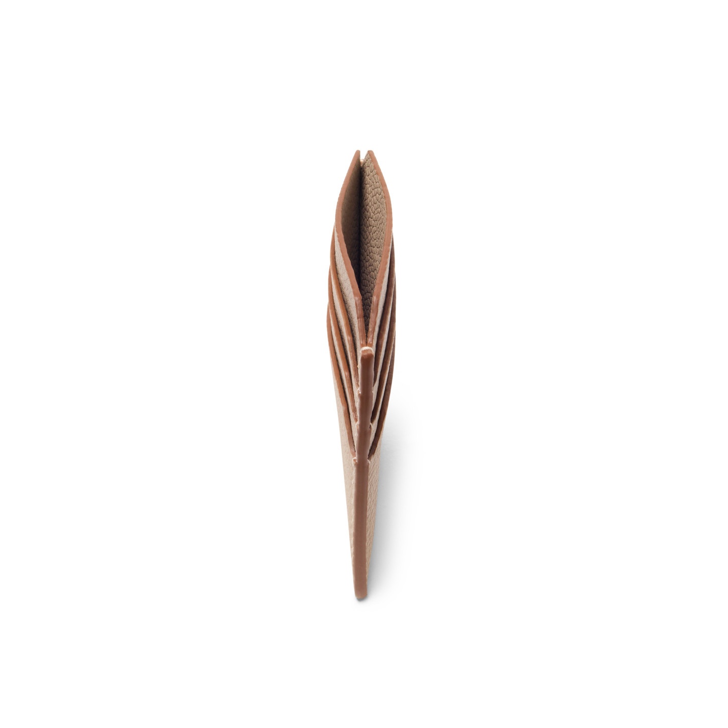 Beige tumbled leather credit card holder - 4