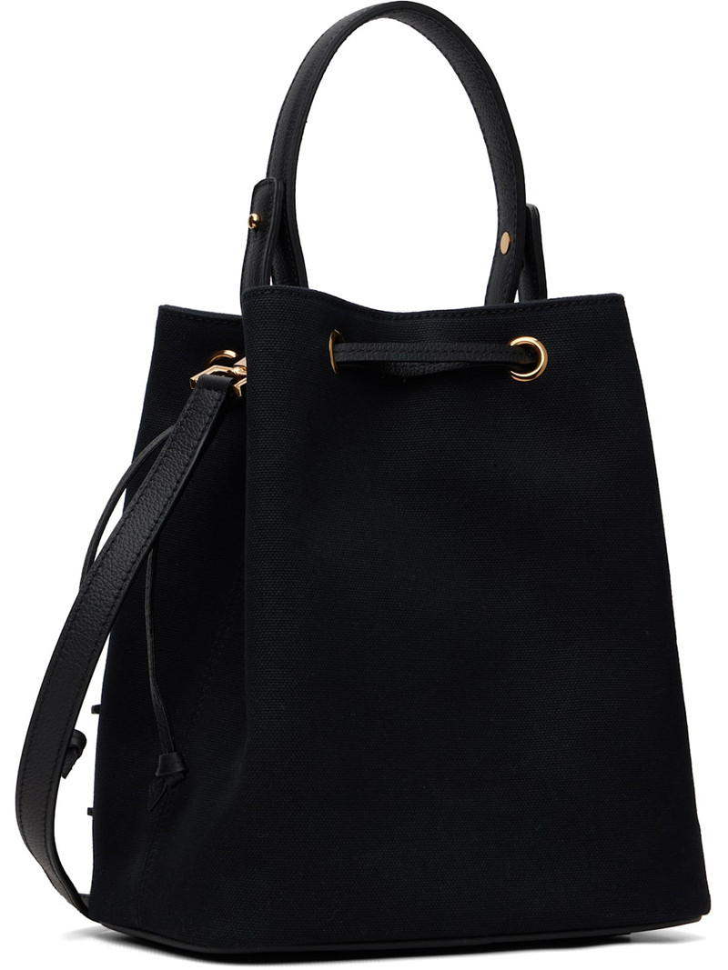 Black 'La Medusa' Canvas Bucket Bag 3