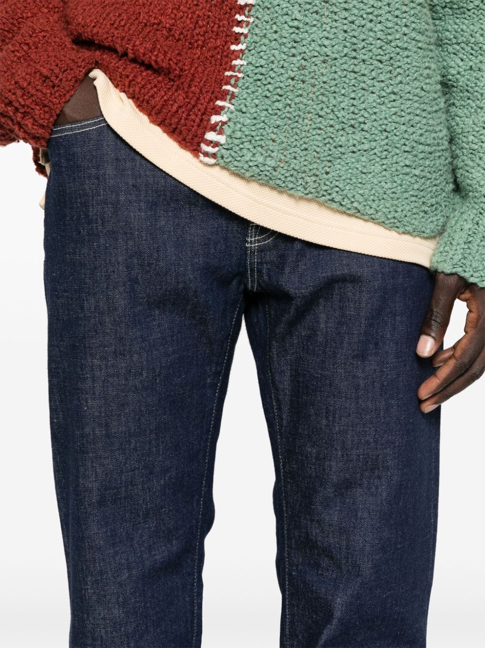 logo-patch tapered jeans - 5
