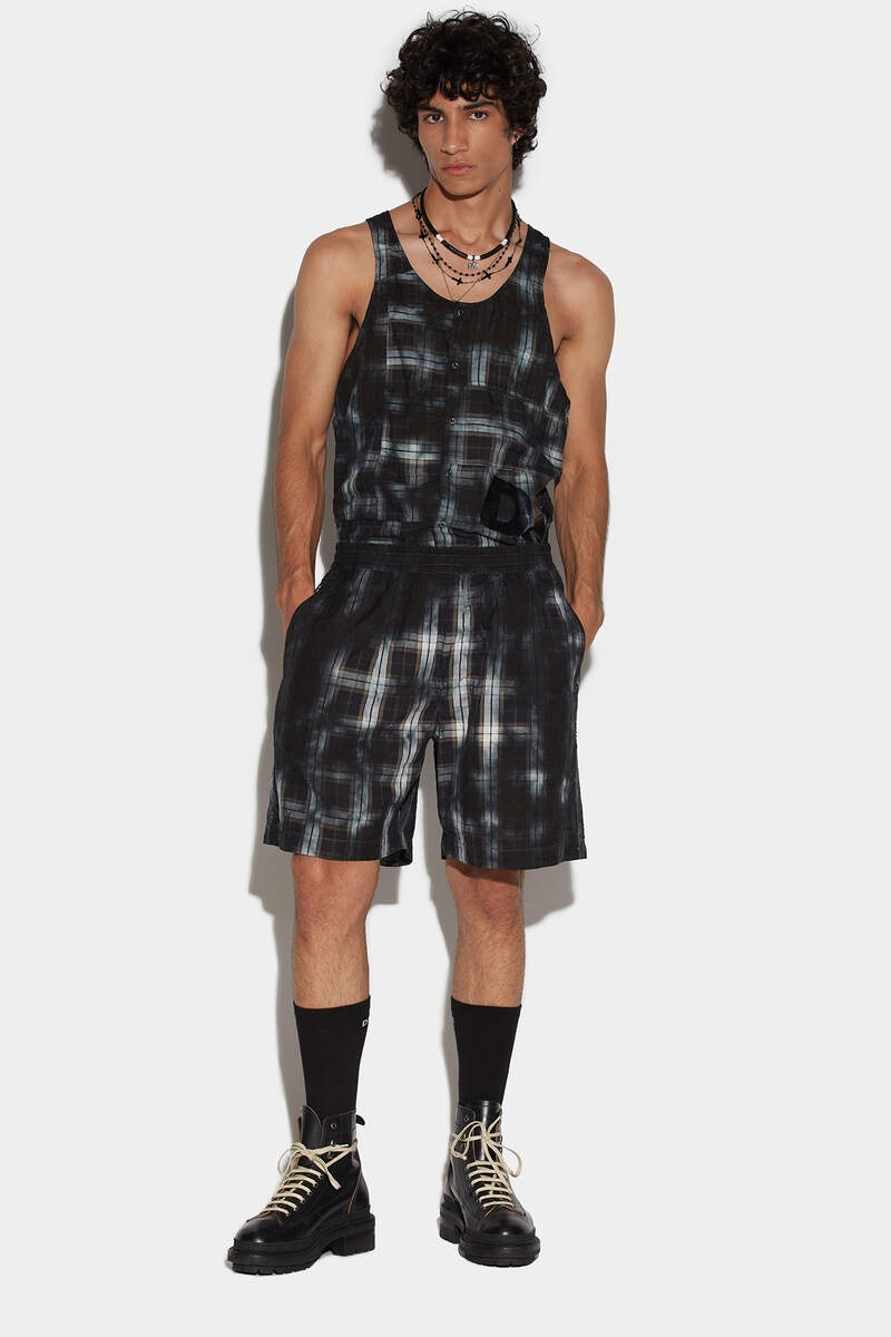 DIRTY CHECK ELASTIC BOXER SHORTS - 1