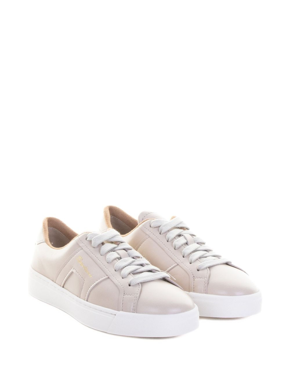 leather lace-up sneakers - 2