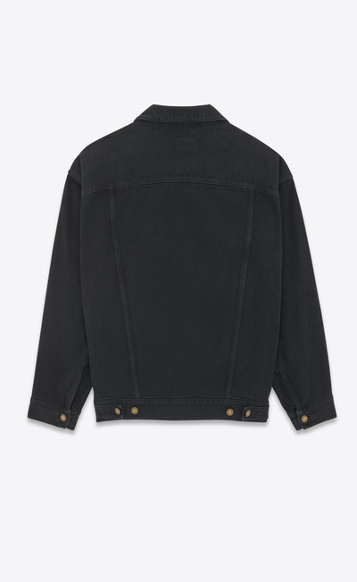 SAINT LAURENT oversized jacket in carbon black denim outlook
