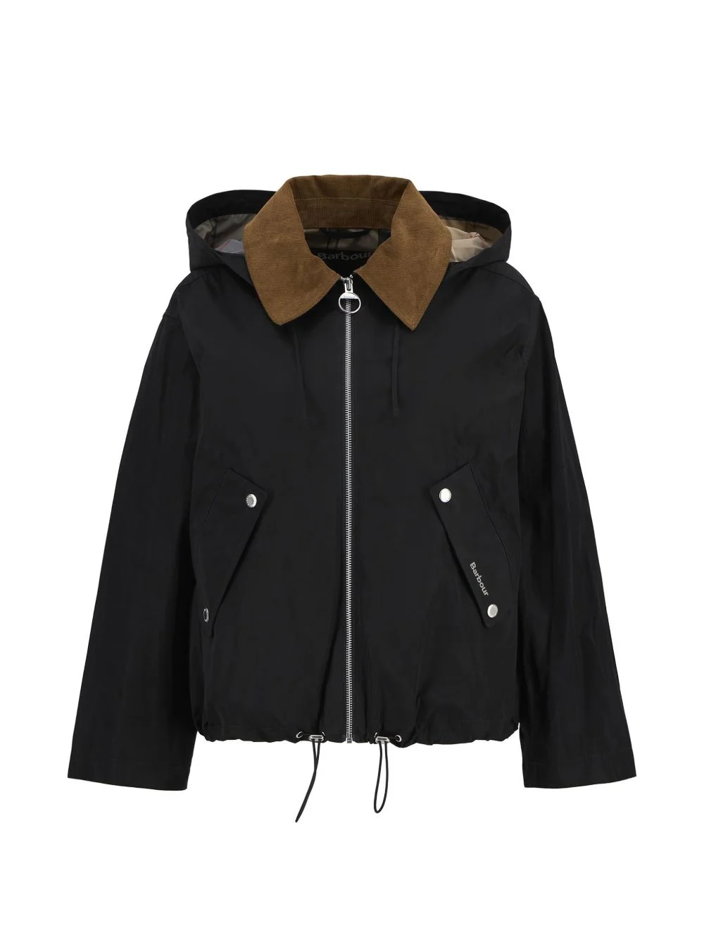 corduroy collar hooded jacket - 1