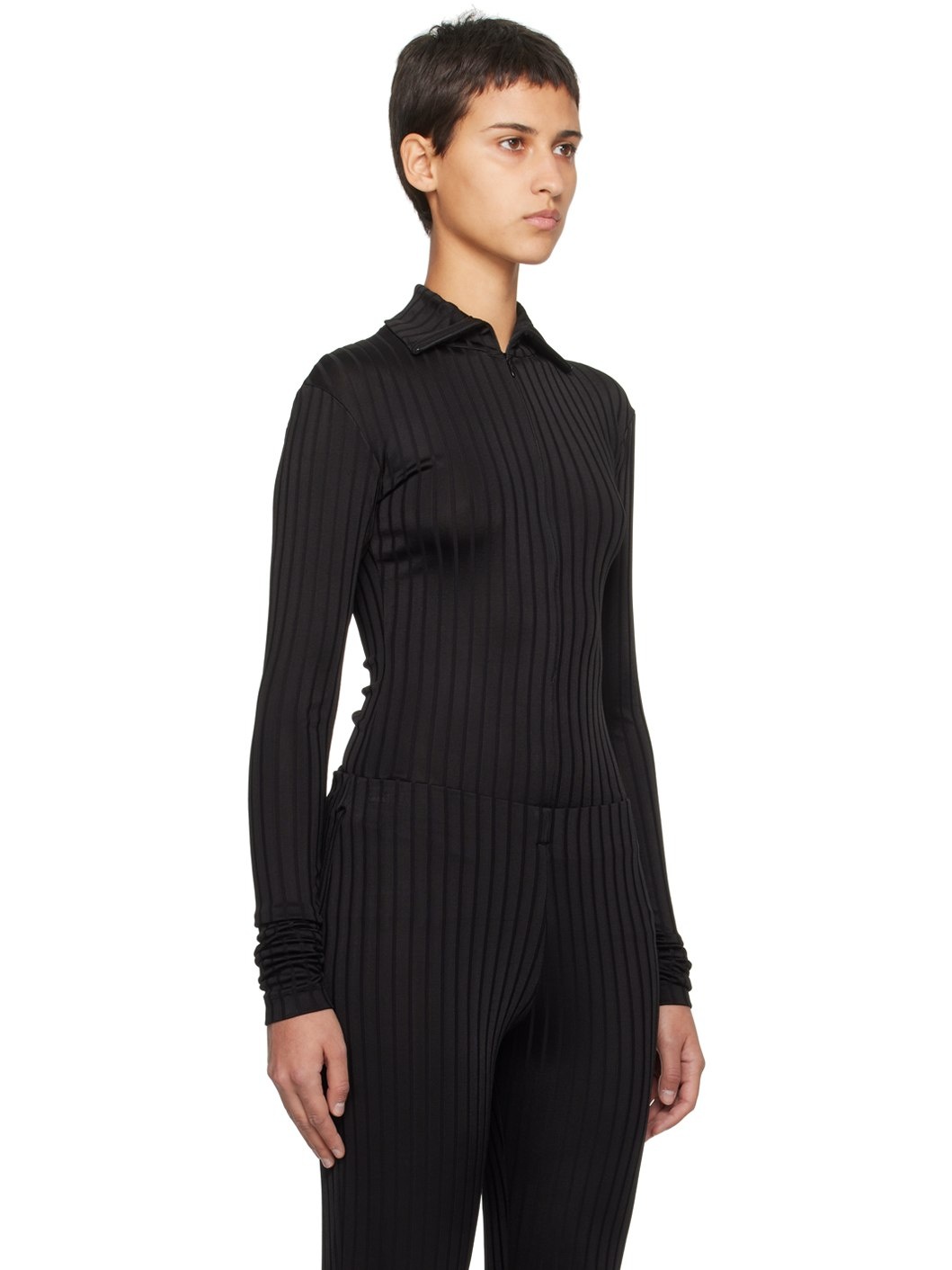 Black Zip Turtleneck - 2