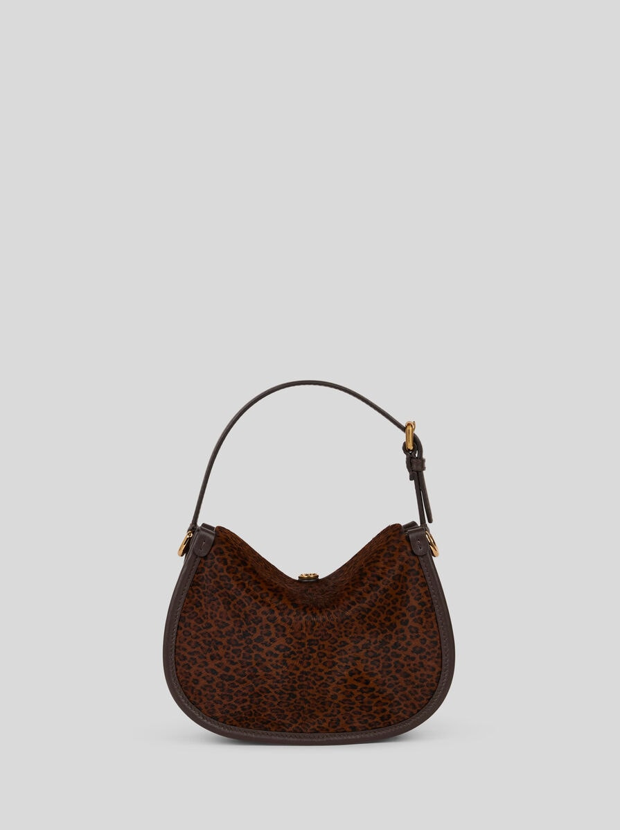 SMALL LEATHER PONY BAG WITH ANIMAL PRINT - 3