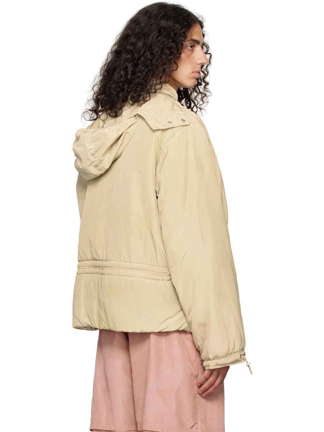 Beige Multi Pocket Padded Jacket - 3