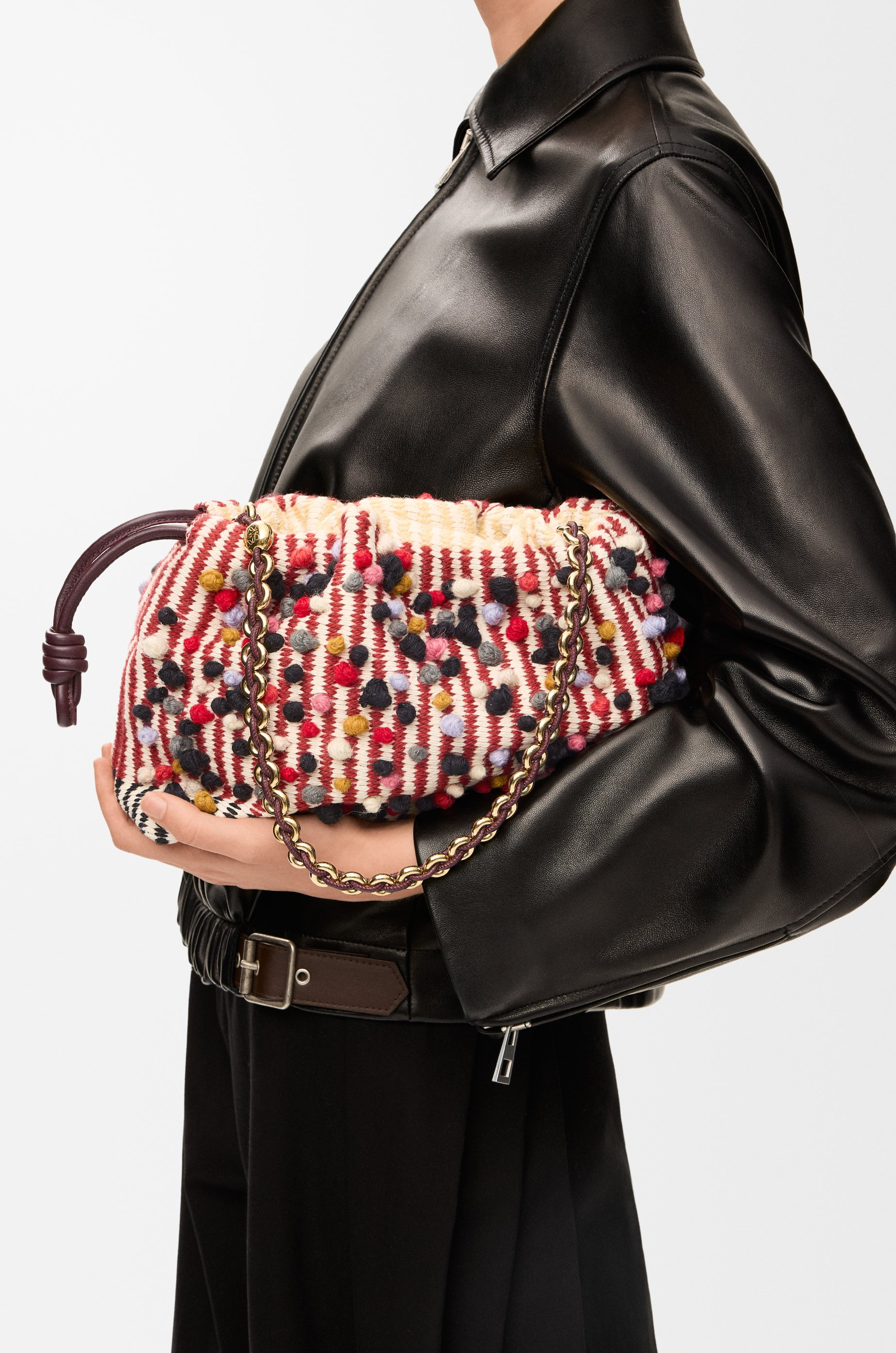 Medium Flamenco purse in embroidered textile - 2
