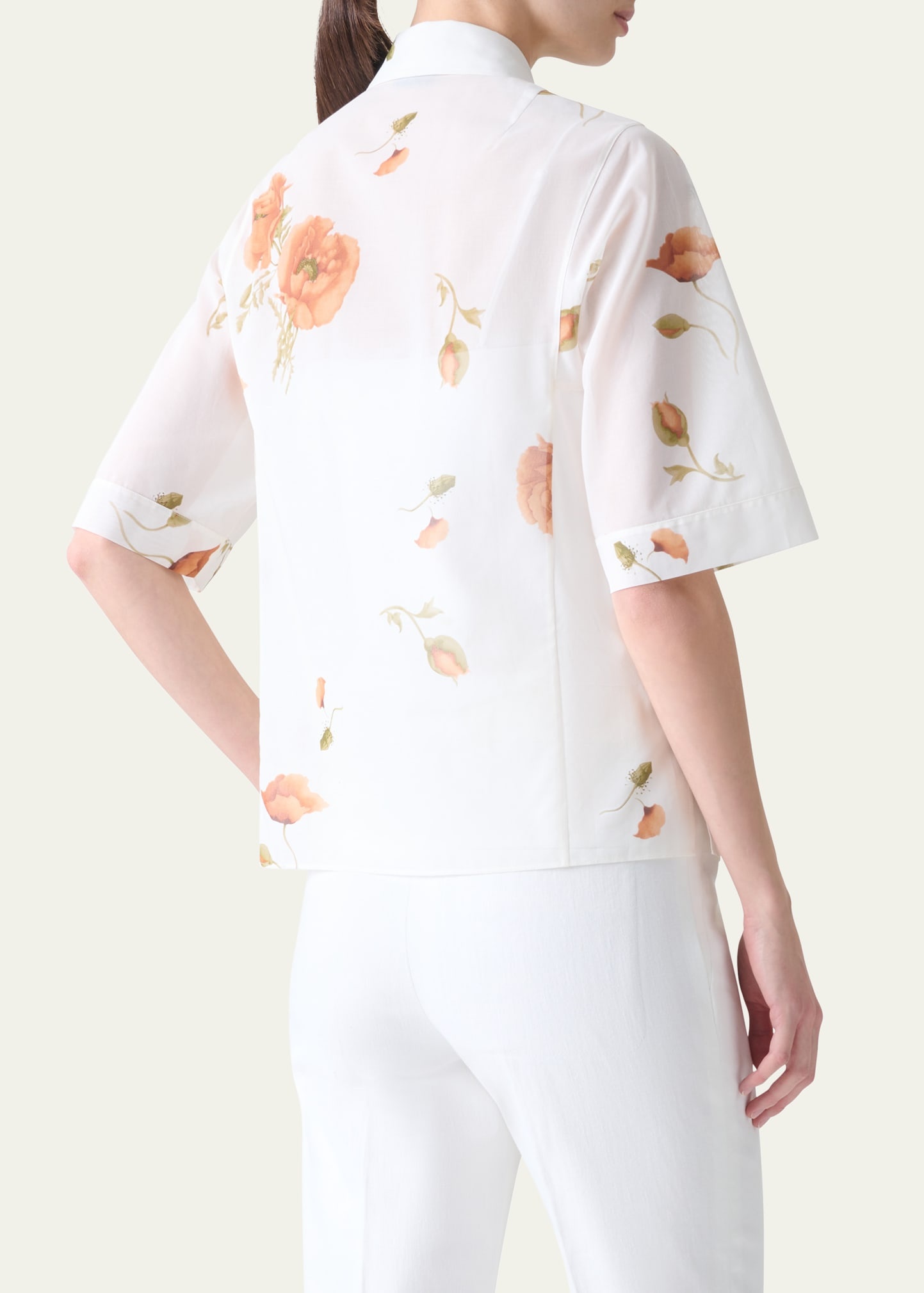 Anemone Print Cotton Voile Blouse - 3