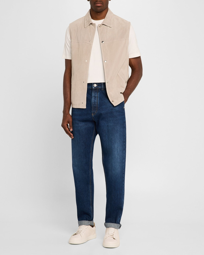 Brunello Cucinelli Men's Crewneck T-Shirt with Logo outlook