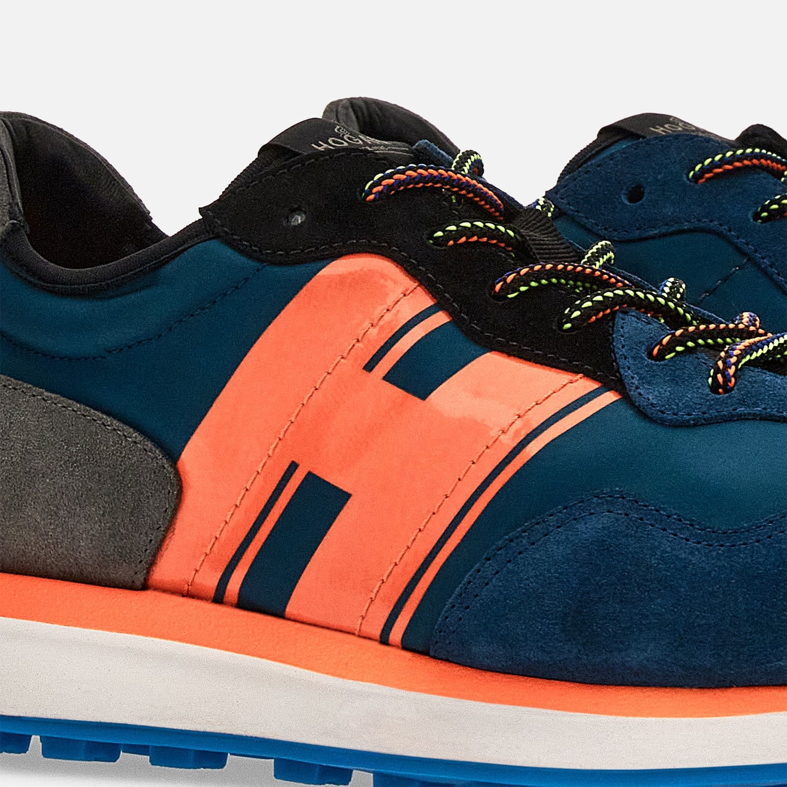 Sneakers Hogan H601 Light Blue Grey Orange - 6