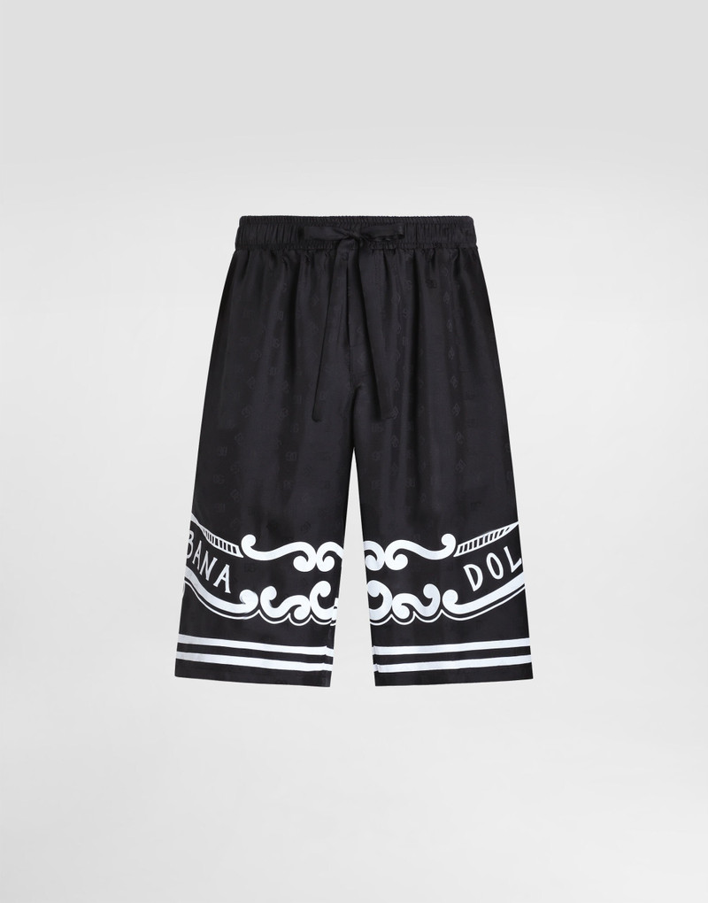 Silk shorts with bandanna-print details - 1