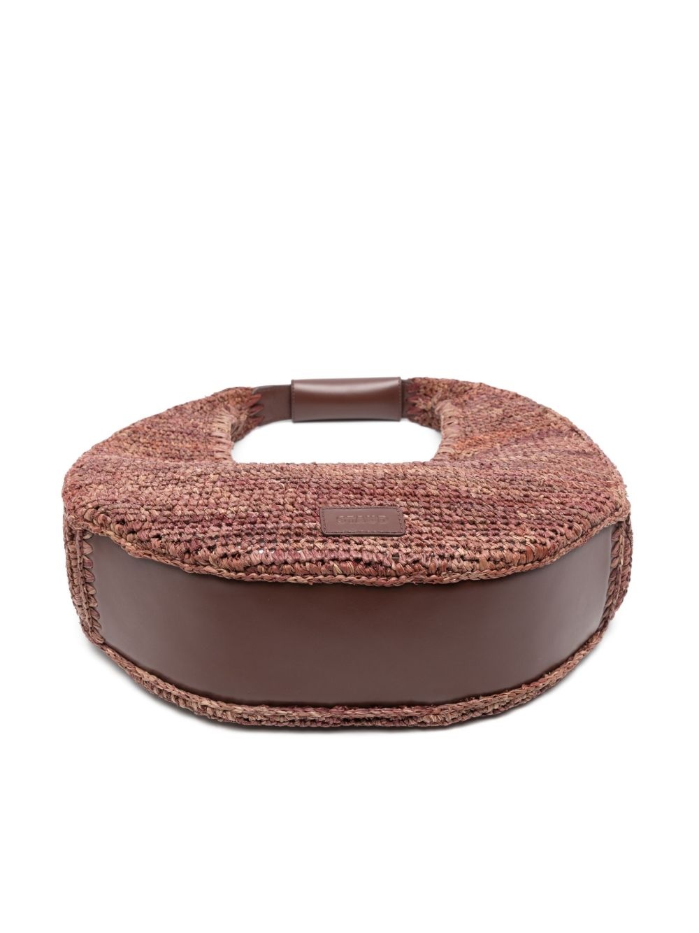 large moon raffia shoulder bag - 4