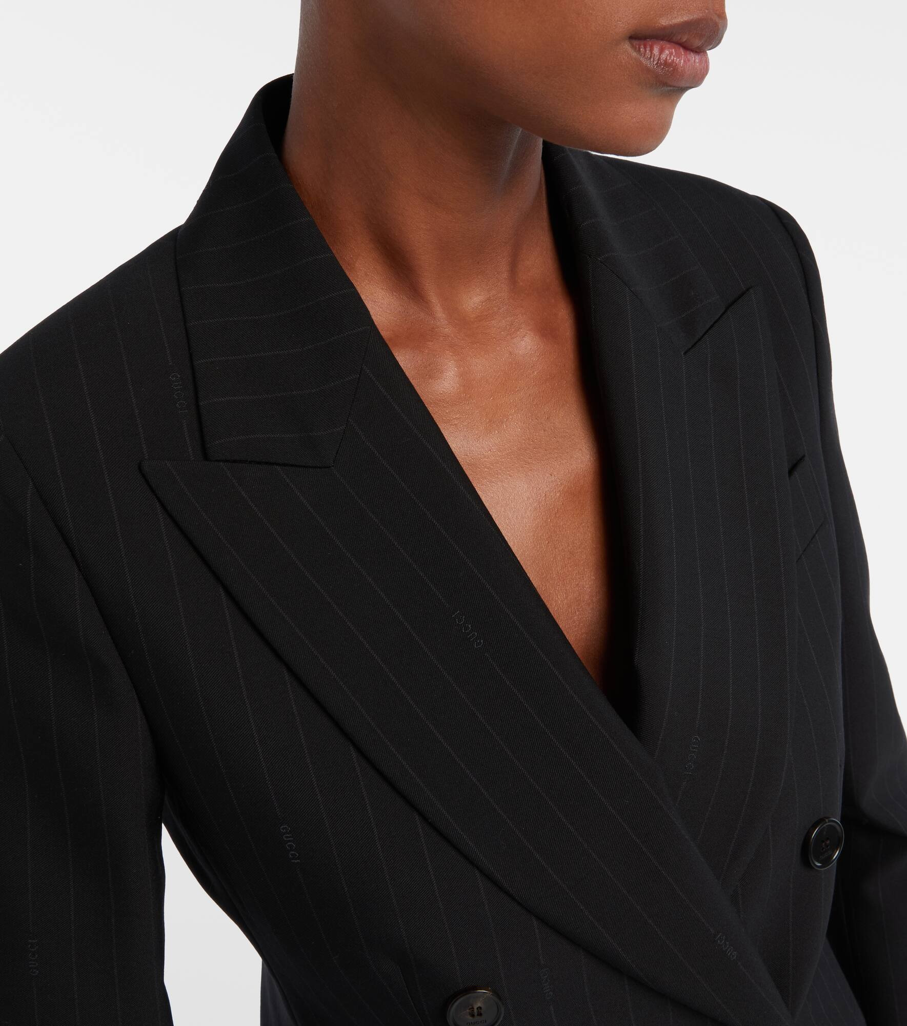 Pinstripe wool blazer - 4
