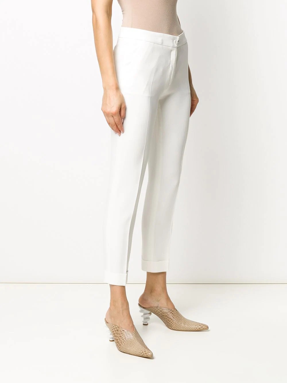 cropped turned-up trousers - 3