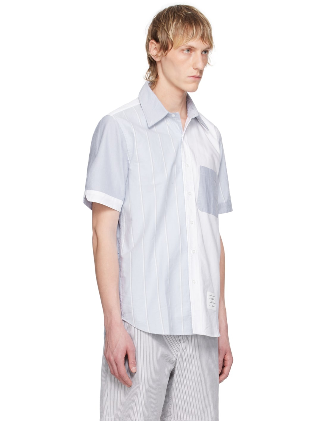 White & Blue Stripe Shirt - 2