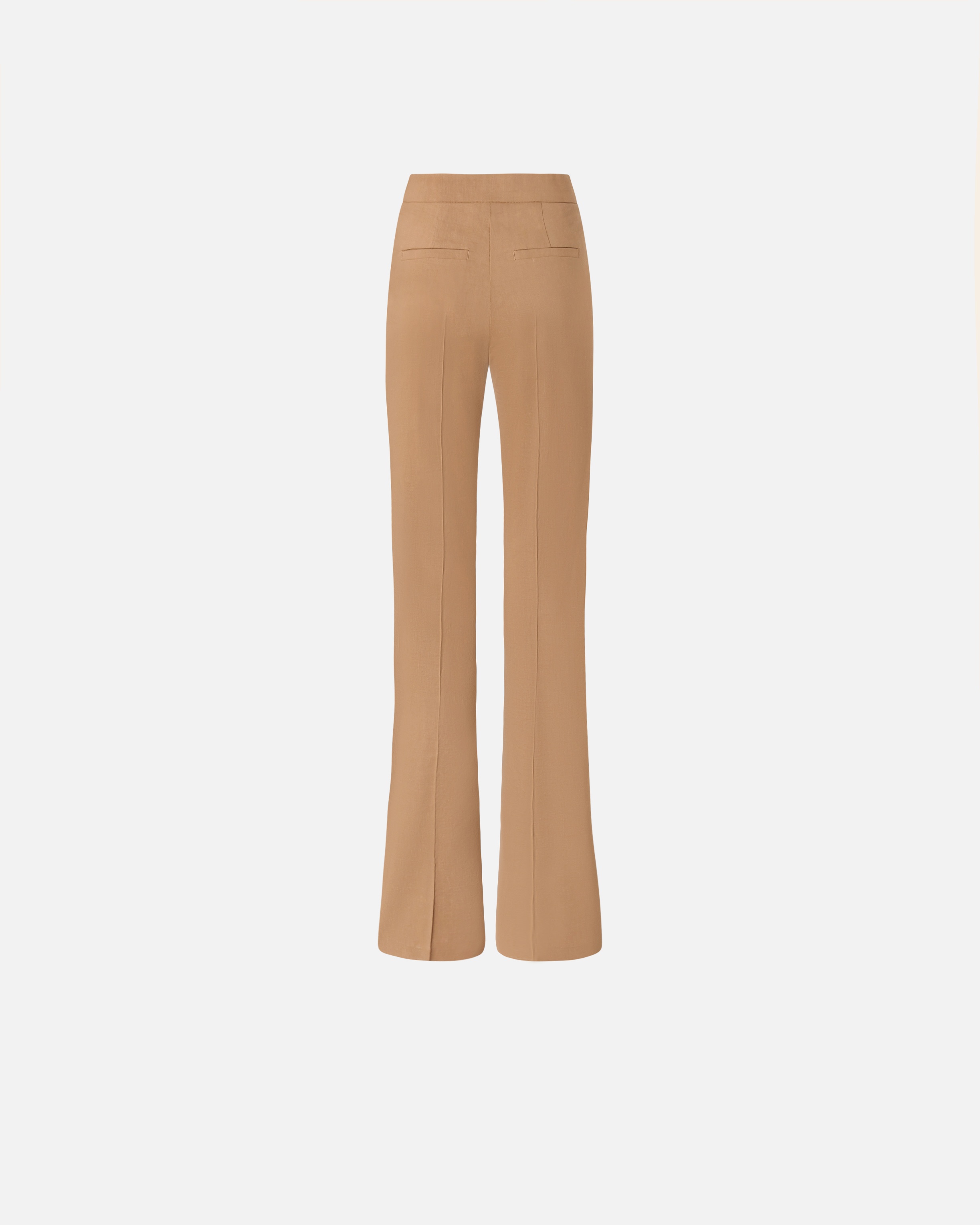 ELEGANT FLARED LINEN TROUSERS - 2