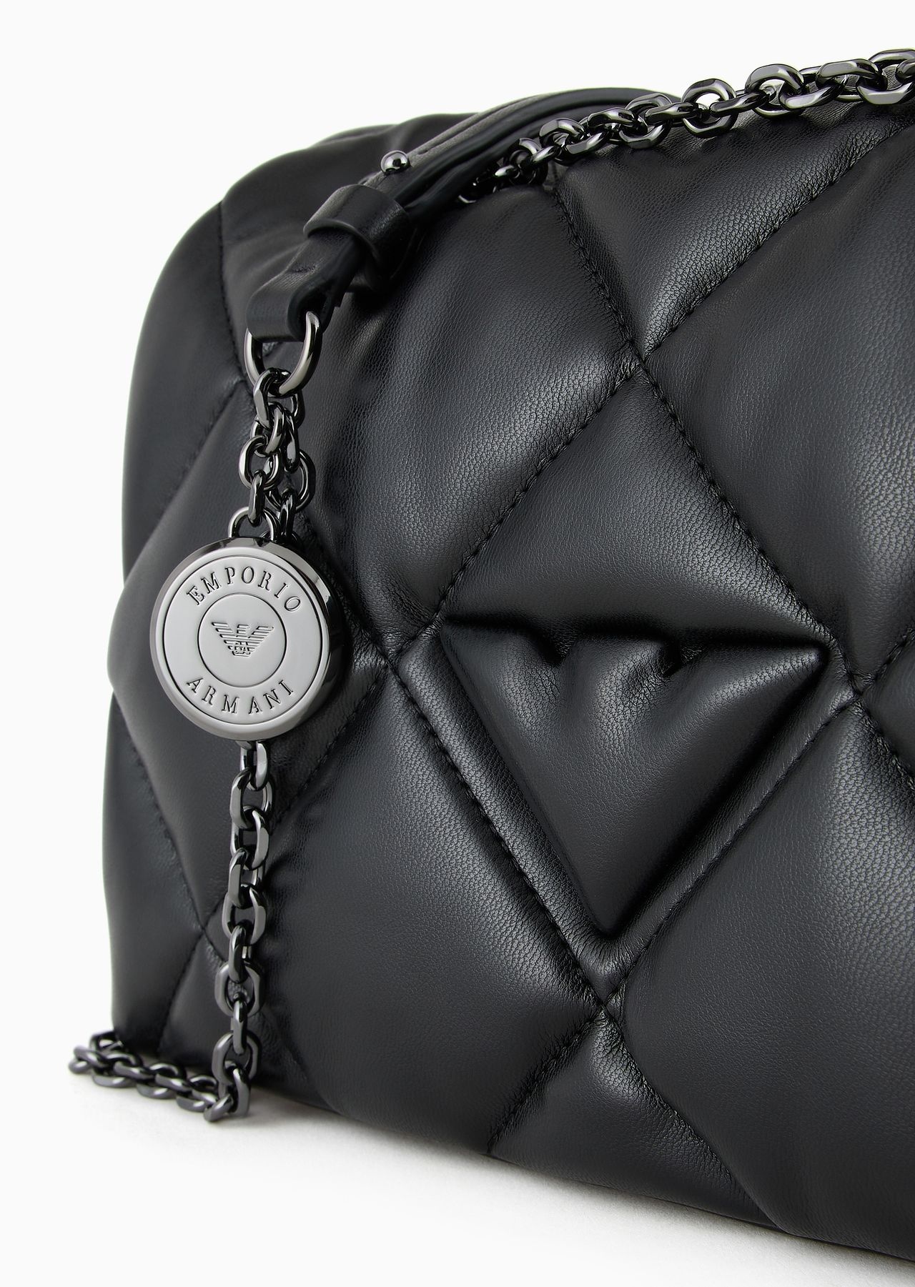 Quilted nappa leather-effect shopper bag with flap - 5