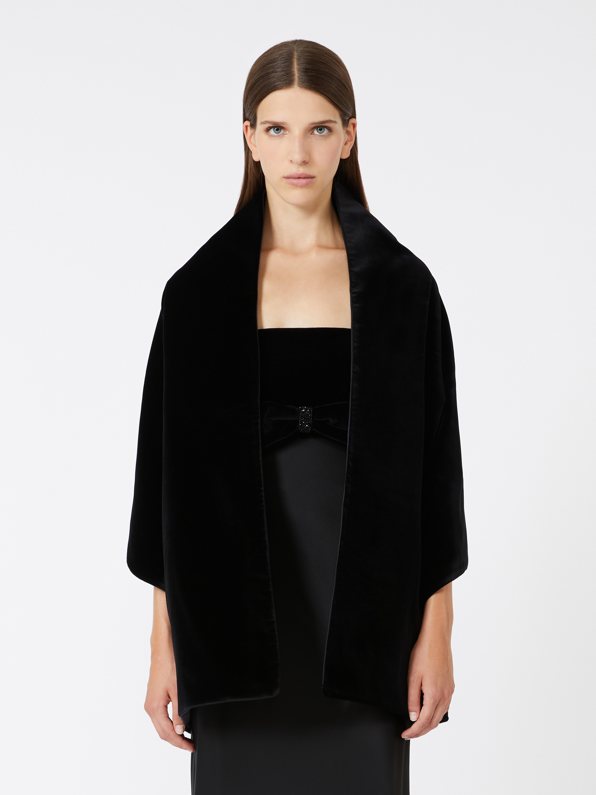 SMIRNE Reversible velvet and duchesse stole - 2