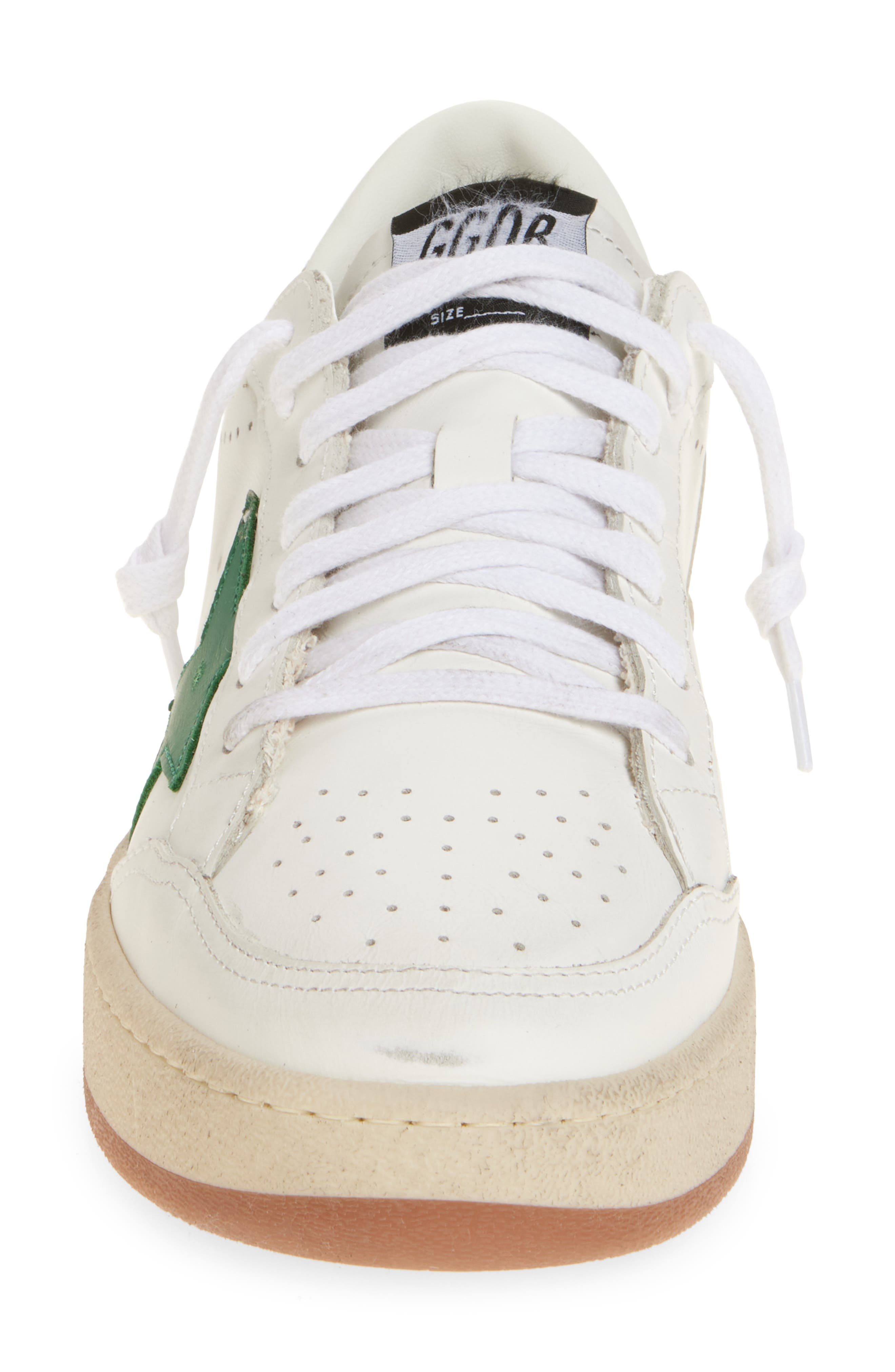 Golden Goose Ball Star 2 Low Top Sneaker in White/Green/Silver at Nordstrom - 3